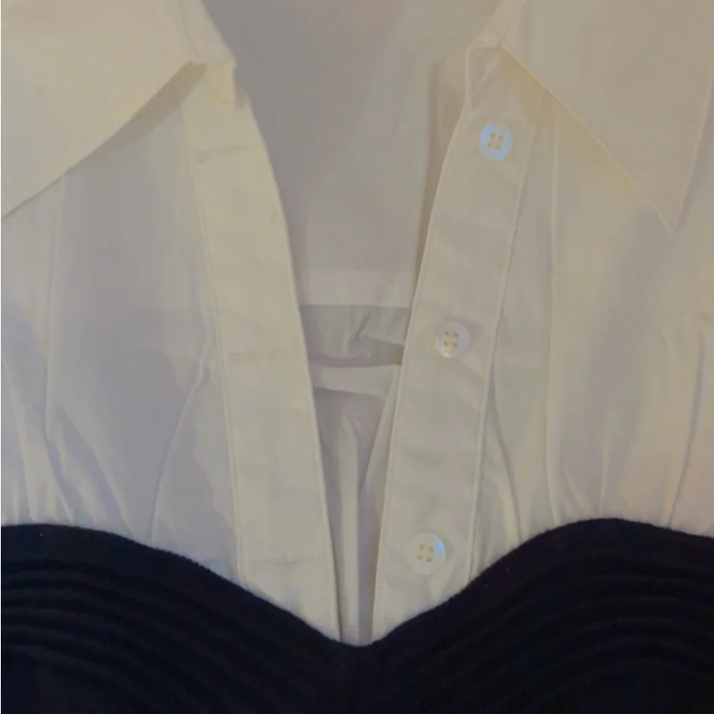 STAUD poplin & knit combo long dress. XS - Picture 9 of 17
